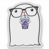 Ghost Niedlich Halloween Art Herbstsaison Aufkleber (Vorderseite)