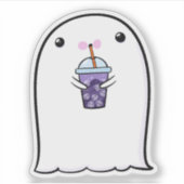Ghost Niedlich Halloween Art Herbstsaison Aufkleber (Vorderseite)