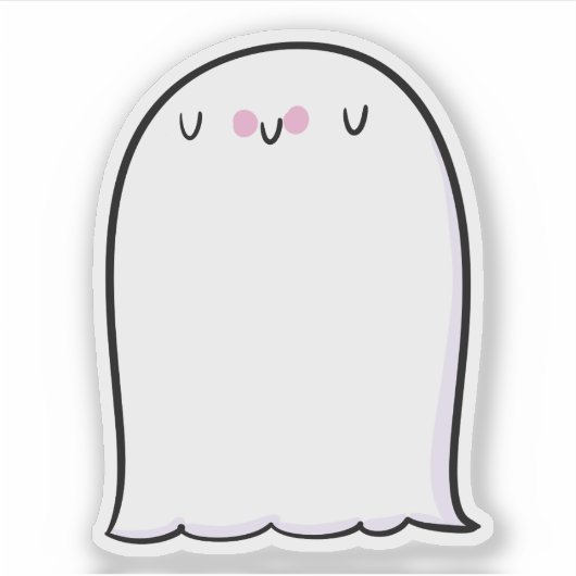 Ghost Niedlich Halloween Art Herbstsaison Aufkleber (Vorderseite)
