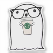 Ghost Niedlich Halloween Art Herbstsaison Aufkleber (Vorderseite)