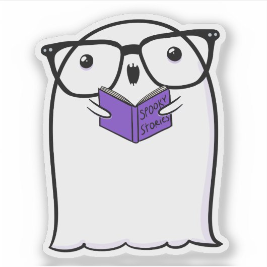 Ghost Niedlich Halloween Art Herbstsaison Aufkleber (Vorderseite)