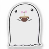Ghost Niedlich Halloween Art Herbstsaison Aufkleber (Vorderseite)