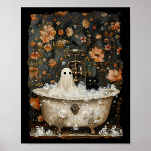 Ghost nimmt einen Tub in Blume Wald Halloween VI Poster