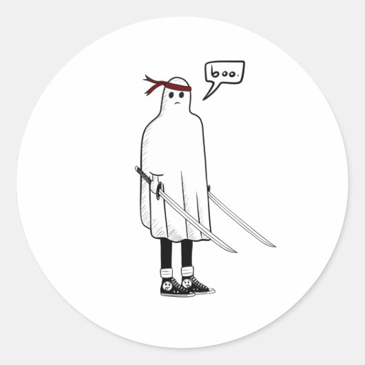 Ghost Ninja Runder Aufkleber (Vorderseite)
