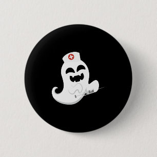 Ghost Nurse Halloween Button