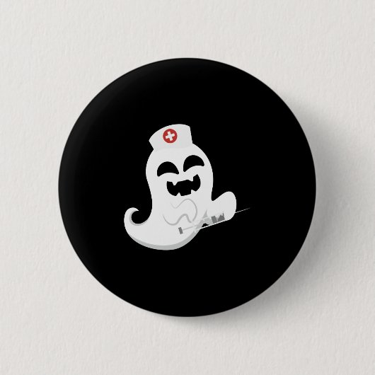 Ghost Nurse Halloween Button (Vorderseite)