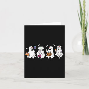 Ghost Nurse Halloween Crew Funny Scrub Er Rn Nursi Karte