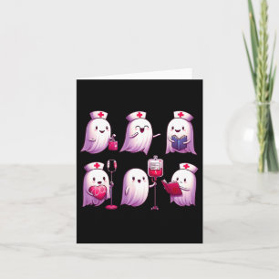 Ghost Nurse Halloween Crew Funny Scrub Er Rn Nursi Karte
