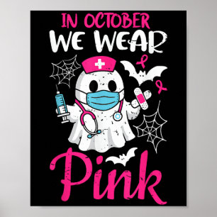 Ghost Nurse Halloween nährende Brustkrebs Nk Rib Poster