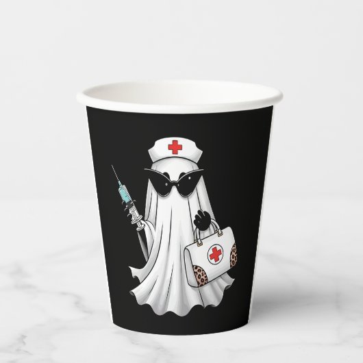 Ghost Nurse Halloween Pappbecher (Vorderseite)