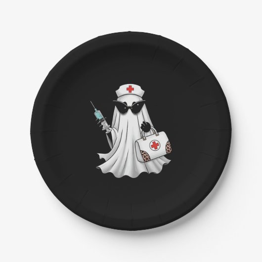 Ghost Nurse Halloween Pappteller (Vorderseite)