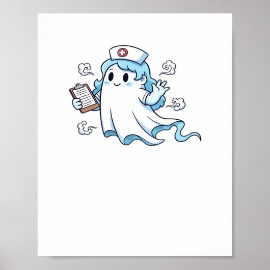 Ghost Nurse Spookily Kümmerte und whimsily verfolg Poster (Vorne)