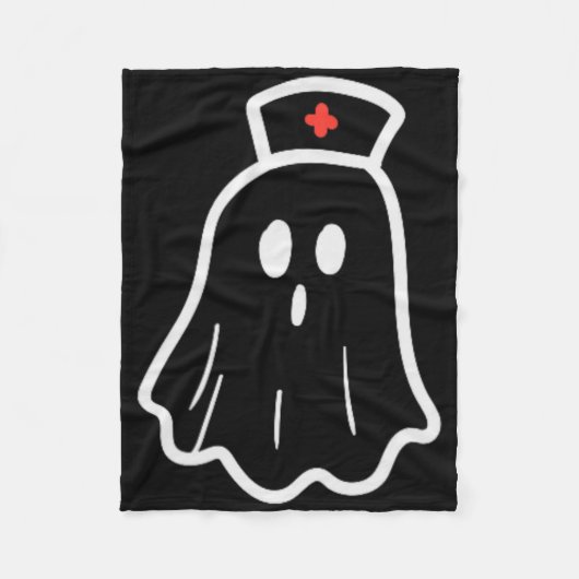 Ghost Nurween Kostüm Retro Fall Scrub Top Fleecedecke (Vorderseite)