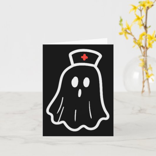 Ghost Nurween Kostüm Retro Fall Scrub Top Karte (Gelbe Blume)