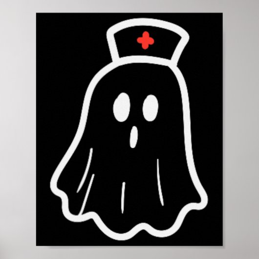 Ghost Nurween Kostüm Retro Fall Scrub Top Poster (Vorne)
