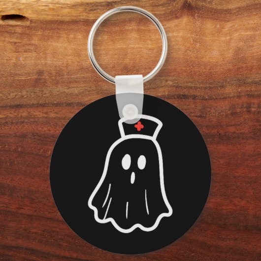 Ghost Nurween Kostüm Retro Fall Scrub Top Schlüsselanhänger (Vorderseite)