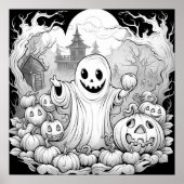 Ghost of the Pumpkin Patch Farbe Sie selbst Poster (Vorne)