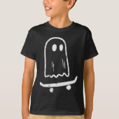 Ghost on Skateboard Spaß Retro Halloween Kostüm Bo T-Shirt (Vorderseite)