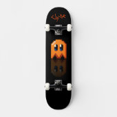 Ghost Orange Schwarzer Name Fan Art Pac-Man Skateboard (Vorderseite)