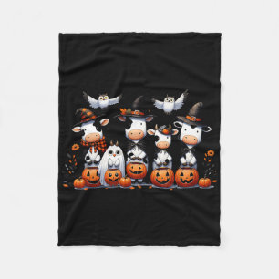 Ghost Owls Kühe Halloween Tiere Kuh Lover Spooky Fleecedecke