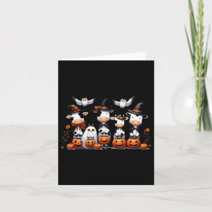 Ghost Owls Kühe Halloween Tiere Kuh Lover Spooky Karte