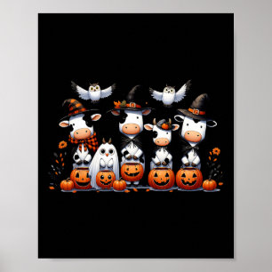 Ghost Owls Kühe Halloween Tiere Kuh Lover Spooky Poster