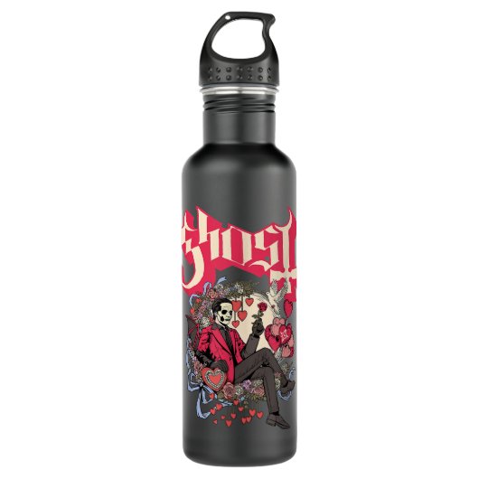 Ghost - Papa Cupid Valentinstag Edelstahlflasche (Vorderseite)