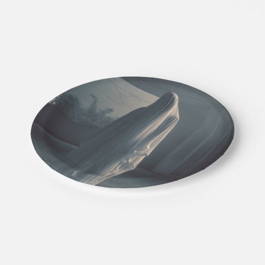 Ghost Paper Plate for Enjoying the Party Pappteller (Schrägansicht)