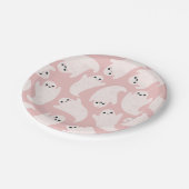 Ghost-Papier-Teller im rosa Hintergrund Pappteller (Schrägansicht)