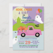 Ghost Party Birthday Parade Drive By Pink Truck Einladung (Vorderseite)