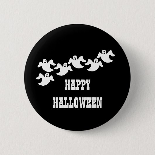 Ghost Party Halloween Button, Black Button (Vorderseite)