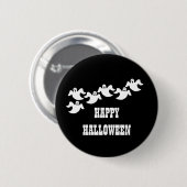 Ghost Party Halloween Button, Black Button (Vorne & Hinten)
