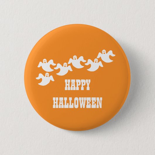 Ghost Party Halloween Button, Orange Button (Vorderseite)