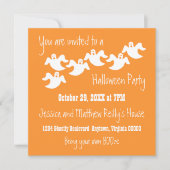 Ghost Party Halloween Einladung, Orange Einladung (Vorderseite)
