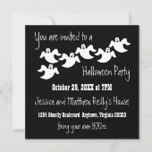 Ghost Party Halloween Einladung, Schwarz Einladung (Vorderseite)