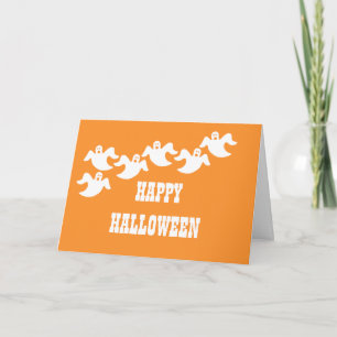 Ghost-Party Halloween-Karte, Orange Karte