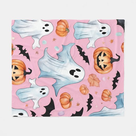 Ghost-Party in rosa Fleecedecke (Vorderseite (Horizontal))
