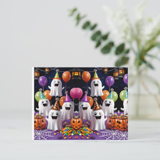 Ghost-Party Postkarte (Stehend Vorderseite)