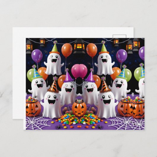 Ghost-Party Postkarte (Vorne/Hinten)