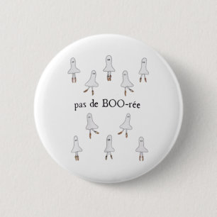 Ghost Pas De Boo-rée Llet Dancer Spooky Halloween Button