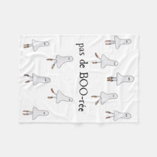 Ghost Pas De Boo-rée Llet Dancer Spooky Halloween Fleecedecke (Vorderseite (Horizontal))