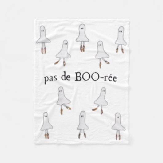 Ghost Pas De Boo-rée Llet Dancer Spooky Halloween Fleecedecke (Vorderseite)