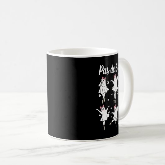 Ghost Pas De Boo-rée Llet Dancer Spooky Halloween Kaffeetasse (VorderseiteRechts)