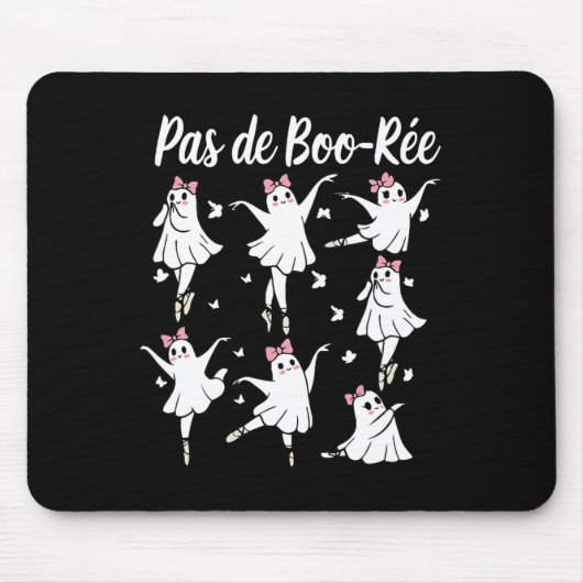 Ghost Pas De Boo-rée Llet Dancer Spooky Halloween Mousepad (Vorne)