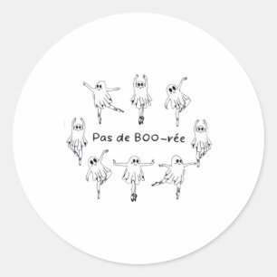 Ghost Pas De Boo-rée Llet Dancer Spooky Halloween Runder Aufkleber