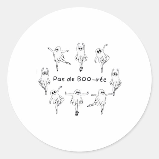 Ghost Pas De Boo-rée Llet Dancer Spooky Halloween Runder Aufkleber (Vorderseite)