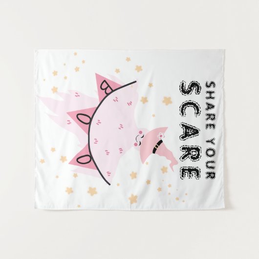 Ghost Pastel Halloween Deco Foto Stand Hintergrund Wandteppich (Vorderseite (Horizontal))