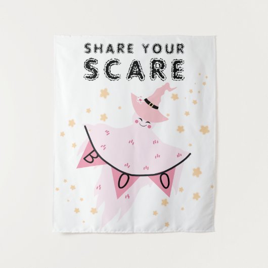 Ghost Pastel Halloween Deco Foto Stand Hintergrund Wandteppich (Vorderseite)