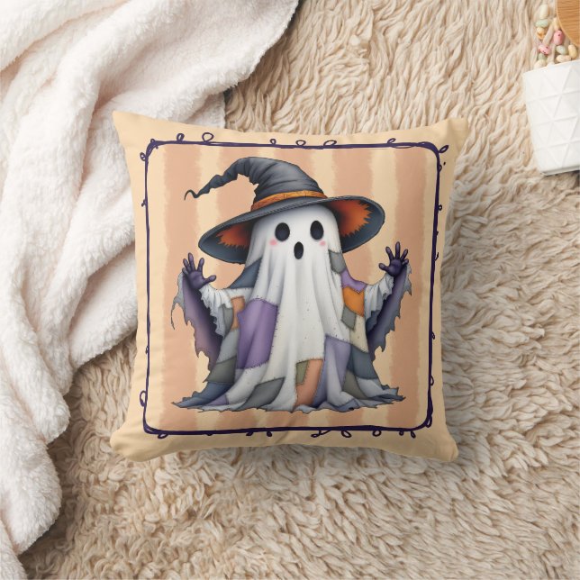 Ghost-Patchwork-Quilt mit HexenHat Kissen (Decke)