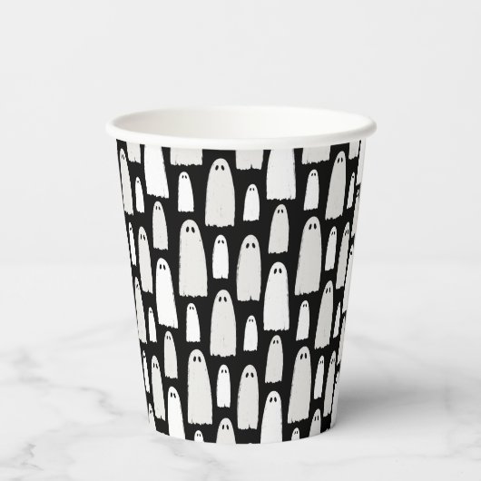 Ghost Pattern Halloween Pappbecher (Rückseite)